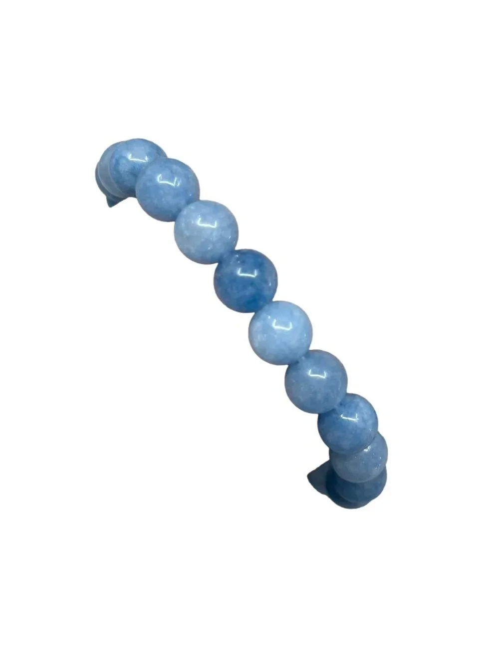 8mm Natural Blue Aquamarine Bead Bracelet Genuine Crystal Gemstone Custom Size